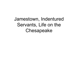 Jamestown, Indentured Servants, Life on the Chesapeake