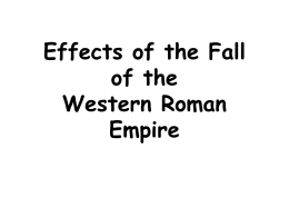 Effects of the Fall of the Western Roman Empire