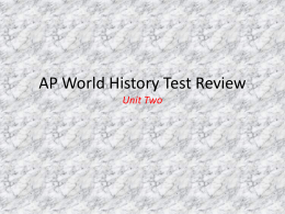 World History Test Review - Pearland Independent School