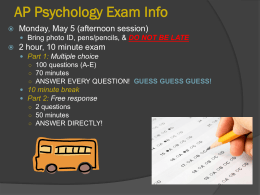 AP Psychology Exam Info