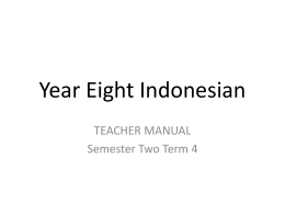 Year Eight Indonesian