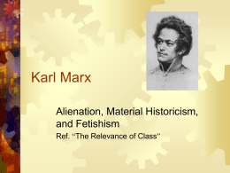 Karl Marx - 輔仁大學英國語文學系 Fu Jen