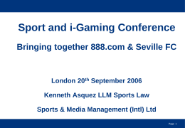 Sports & I Gaming Conference