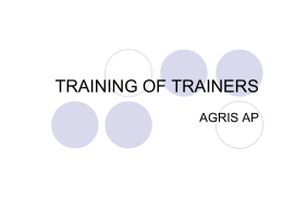 TRAINING OF TRAINERS - Regional Agricultural …