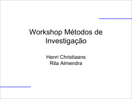 Workshop Research Methods Henri Christiaans