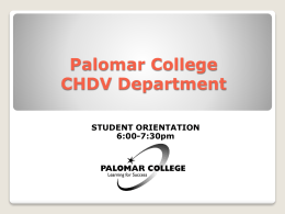 Palomar College CHDV Department