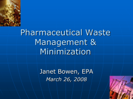 Managing Pharmaceutical Waste Stanford Hospital & …
