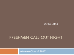 Freshmen Call