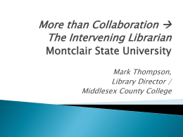 VALE / January 5 / 2010 - Montclair State University