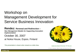 Management Development for Service Business Innovation