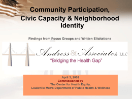 Building Civic Capacity, Engagement, and Action