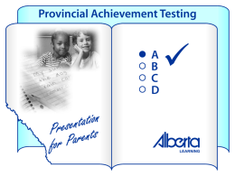 Provincial Achievement Testing
