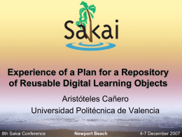 Diapositiva 1 - Sakai Project