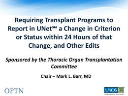 Plain Language Modifications and Requiring Transplant