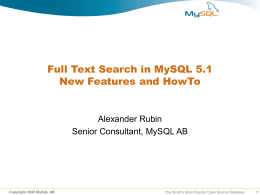 Full Text Search with MySQL 5_1_ New Features _ How To