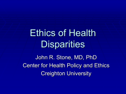 Ethics of Health Disparities