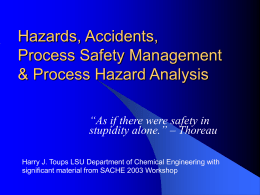 Process Hazard Analysis
