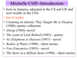 Michelle Cliff-Introduction