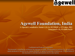 Agewell Foundation, India In Special Consultative Status