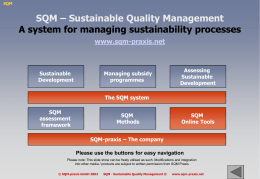 SQM – Sustainable Quality Management