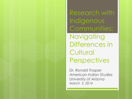 Research with Indigenous Communities: Navigating