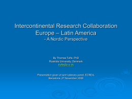 Intercontinental Research Collaboration Europe – Latin