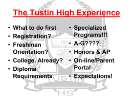 TUSTIN HIGH SCHOOL High School Planning for 12th …