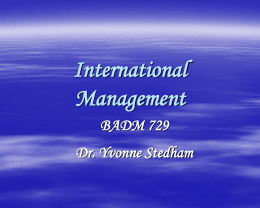 International Management - University of Nevada, Reno