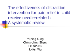 The effectiveness of distraction intervention for pain