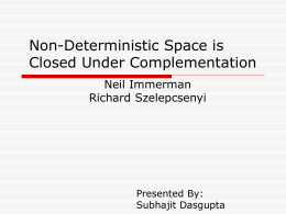 Non-Deterministic Space is Closed Under Complementation