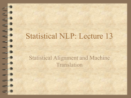 Csci 4152: Statistical Natural Language Procesing