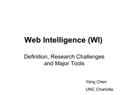 Web Intelligence (WI) - University of North Carolina at