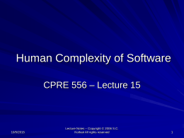 Human Complexity of Software