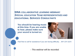 SINA collaborative learning webinar