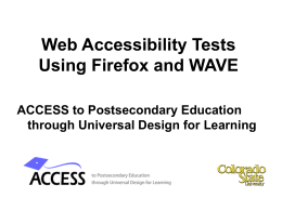 Web Accessibility Tests Using Firefox and WAVE