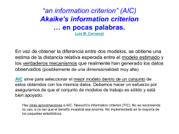 an information criterion” (AIC) Akaike’s information
