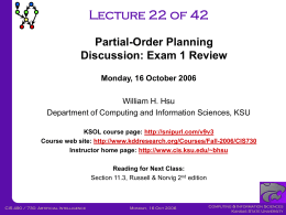 CIS730-Lecture-22-20061016 - Kansas State University