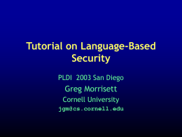 Security through Languages and Compilers