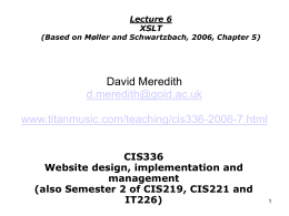 CIS336 Website design, implementation and management …