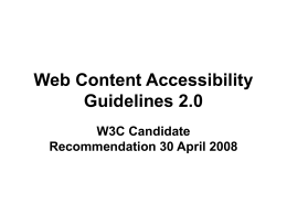 Web Content Accessibility Guidelines 2.0