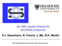 An XML-based schema for stochastic programs - COIN-OR