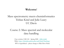 Cheminformatics and mass spectrometry course