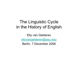 The linguistic Cycle in the Clause