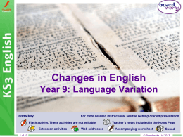 Changes In English