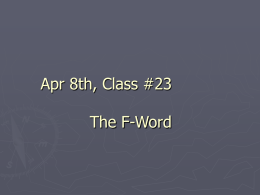 March 18th, Class #17