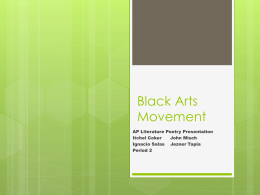 Black Arts Movement - MHS AP Literature 2012