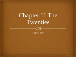 Chapter 11 The Twenties - Mr Powell's History Pages