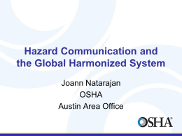 Hazard Communication and the Global Harmonized System