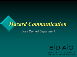 Hazard Communication - Ashland School District