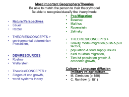 Most important Geographers/Theories